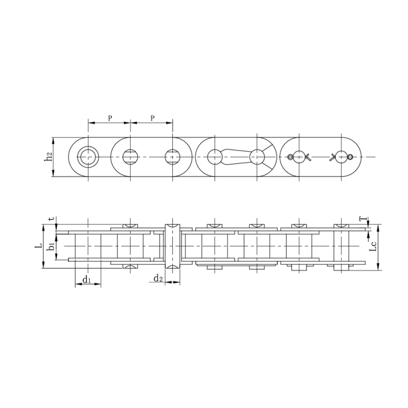 Xích con lăn có tấm bên thẳng (Dòng A)