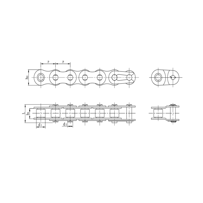 Xích con lăn chính xác bước ngắn bằng thép không gỉ