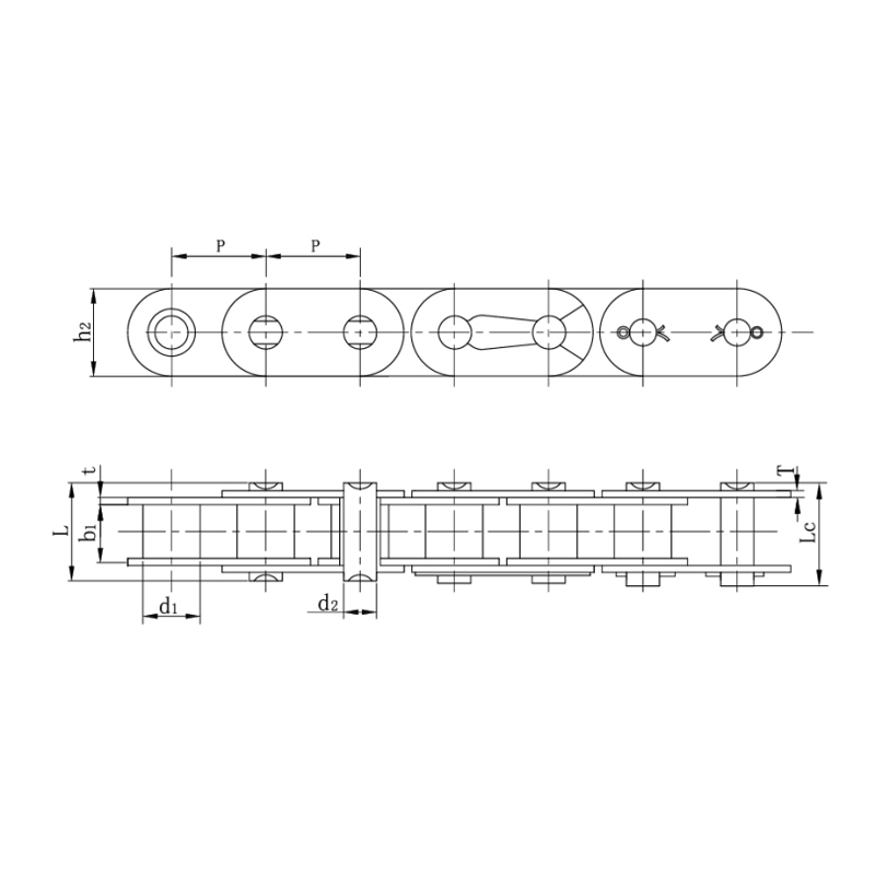 Xích con lăn có tấm bên thẳng (dòng B)