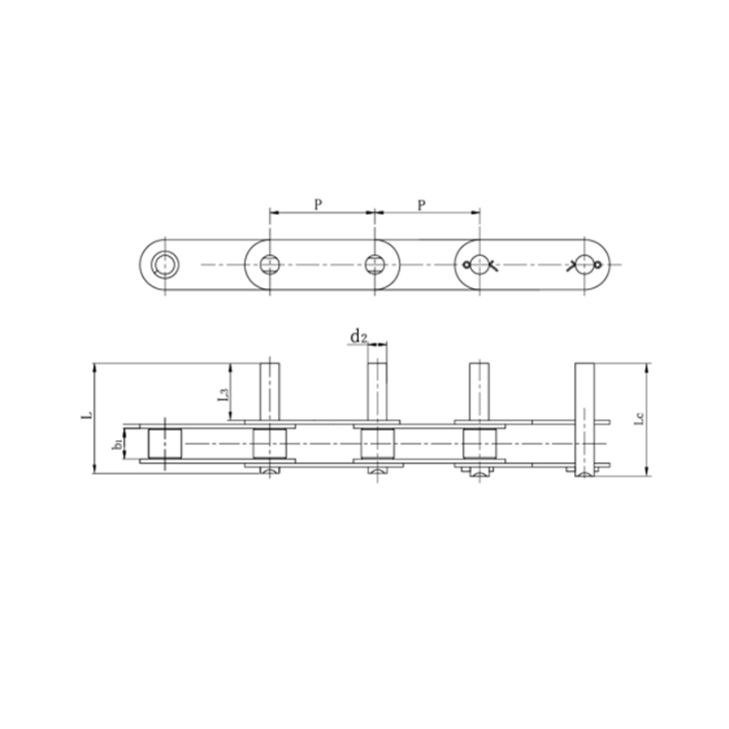 Xích băng tải bước đôi có chốt mở rộng